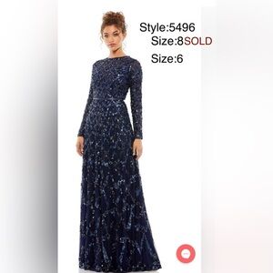 Fully embellished sequins long sleeve long gown